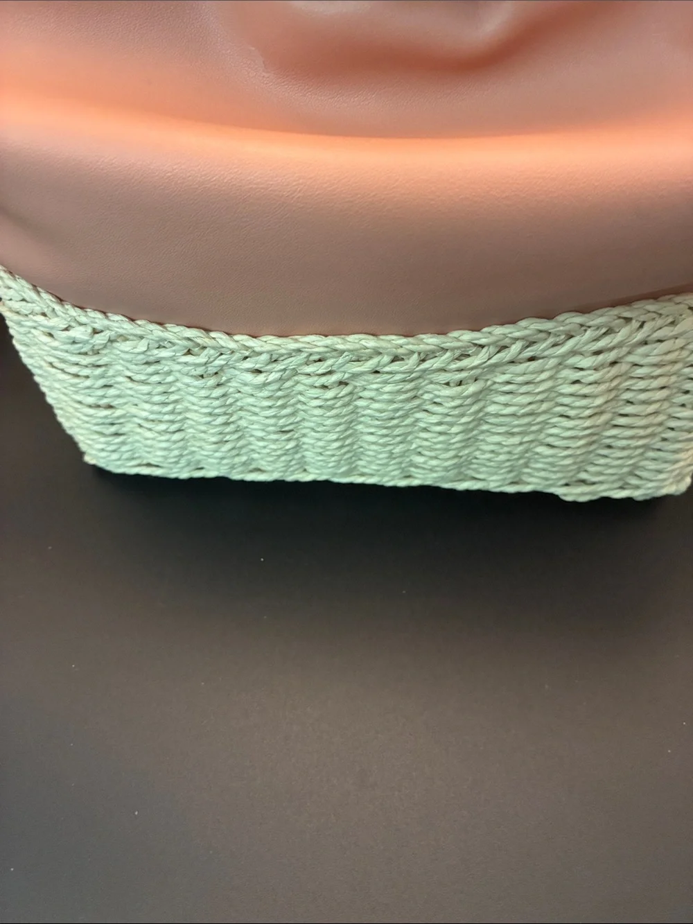 🎉a new day Peach Top-Handle Tote with Woven Base